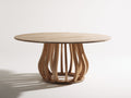 Tavolo da giardino - Legno - 148x148x76 cm - Rovere chiaro - Stile organico scultoreo