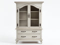 Librerie - Legno lavorato-Vetro-Metallo - 115 x 45 x 190 cm - Bianco crema - Stile provenzale