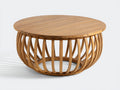 Tavolo da giardino-Legno-126x126x52 cm-Marrone miele-Stile organico aperto