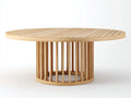 Tavolo da giardino - Legno - 146x146x76 cm - Naturale chiaro - Stile moderno scultoreo
