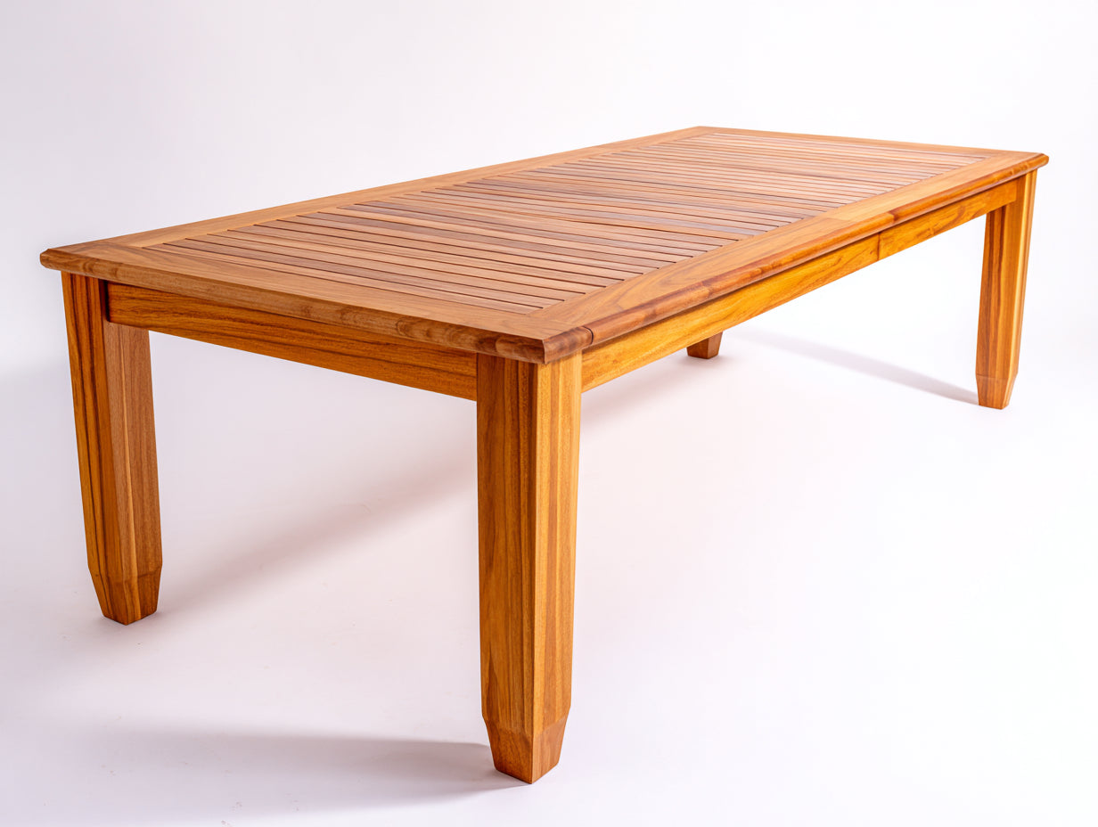 Tavolo da giardino - Legno - 204x102x76 cm - Marrone ambrato - Stile classico elegante
