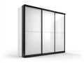 Armadio - Legno ingegnerizzato - Vetro - Metallo - 225x63x215 cm - Nero-Bianco - Stile contemporaneo
