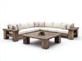 Divani da esterno-Legno-Tessuto-320x320x75 cm-Beige-Marrone-Stile rustico moderno