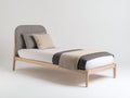 Letto singolo - Legno Tessuto - 210 x 110 x 105 cm - Rovere chiaro-Grigio-Beige - Design moderno