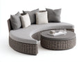 Divani da esterno-Rattan-Tessuto-260x140x75 cm-Grigio-Marrone scuro-Stile moderno naturale