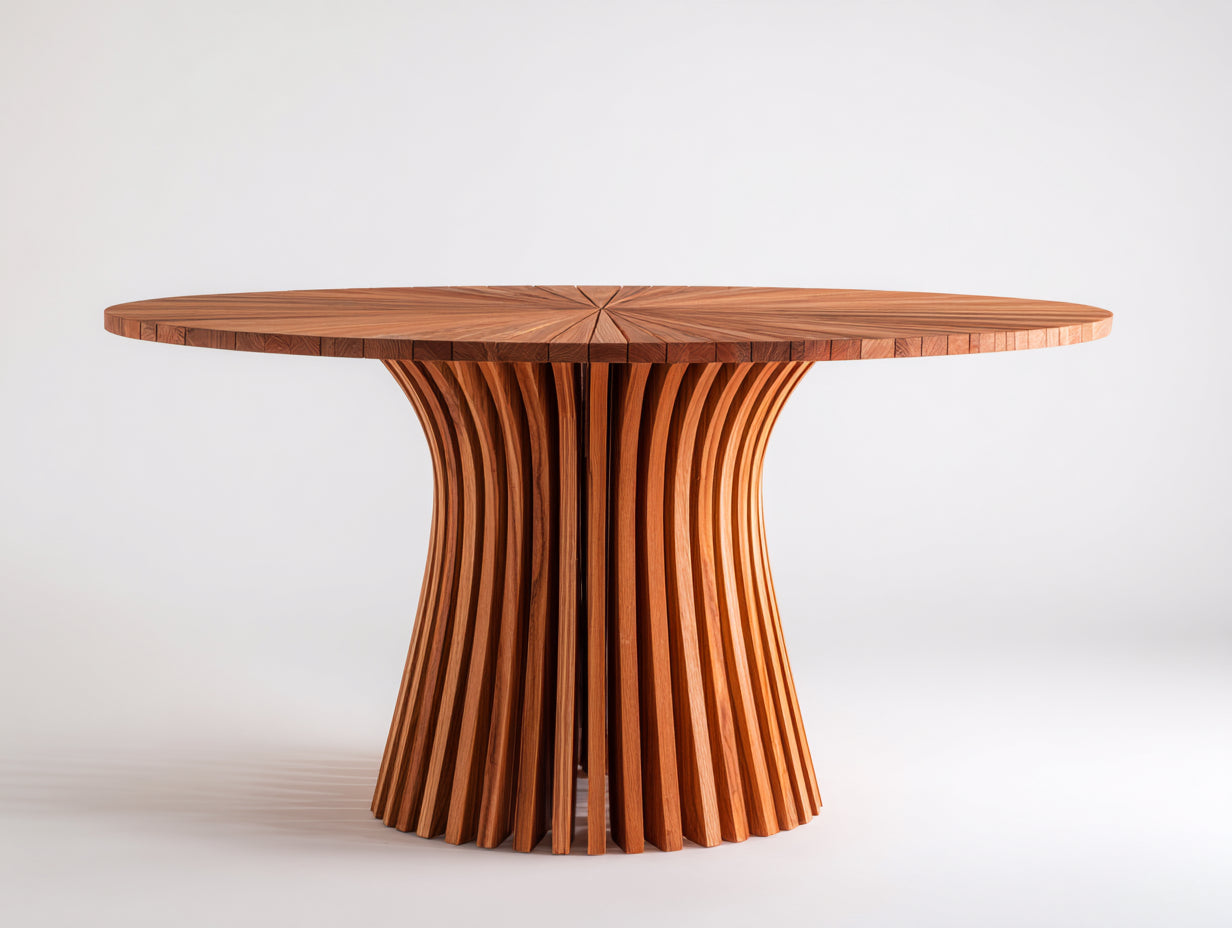 Tavolo da giardino-Legno-128x128x77 cm-Marrone caldo-Stile contemporaneo naturale