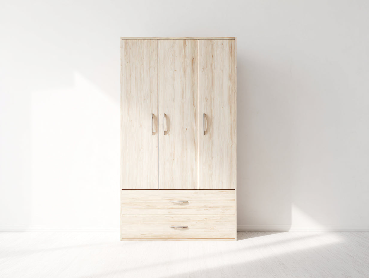 Armadio - Legno ingegnerizzato - Metallo - 125x55x188 cm - Rovere chiaro - Stile moderno