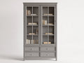 Librerie - Legno lavorato-Vetro-Metallo - 108 x 44 x 192 cm - Grigio tortora - Stile classico