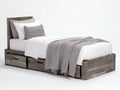 Letto singolo - Legno - 210 x 110 x 90 cm - Grigio legno - Design moderno