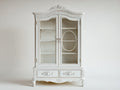 Librerie - Legno lavorato-Vetro-Metallo - 118 x 46 x 198 cm - Bianco avorio - Stile barocco