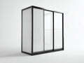 Armadio - Legno ingegnerizzato - Vetro - Metallo - 218x64x212 cm - Nero-Bianco - Stile contemporaneo