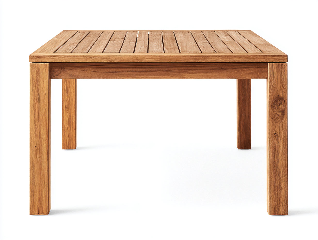Tavolo da giardino - Legno - 120x82x76 cm - Marrone naturale - Stile classico essenziale