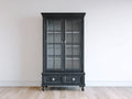 Librerie - Legno lavorato-Vetro - 100 x 42 x 190 cm - Grigio antracite - Stile classico