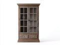 Librerie - Legno lavorato-Vetro-Metallo - 95 x 42 x 185 cm - Marrone noce-Grigio scuro - Stile rustico