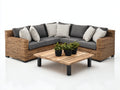 Divani da esterno-Rattan-Tessuto-Legno-Metallo-220x220x75 cm-Grigio-Marrone-Stile naturale moderno