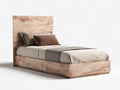 Letto singolo - Legno - 210 x 110 x 120 cm - Rovere naturale - Design moderno