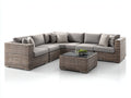 Divani da esterno-Rattan-Tessuto-300x190x75 cm-Grigio-Marrone-Stile naturale moderno
